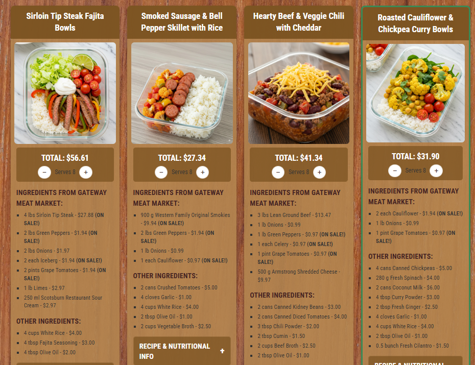 GatewayMealPrep.com project screenshot 1